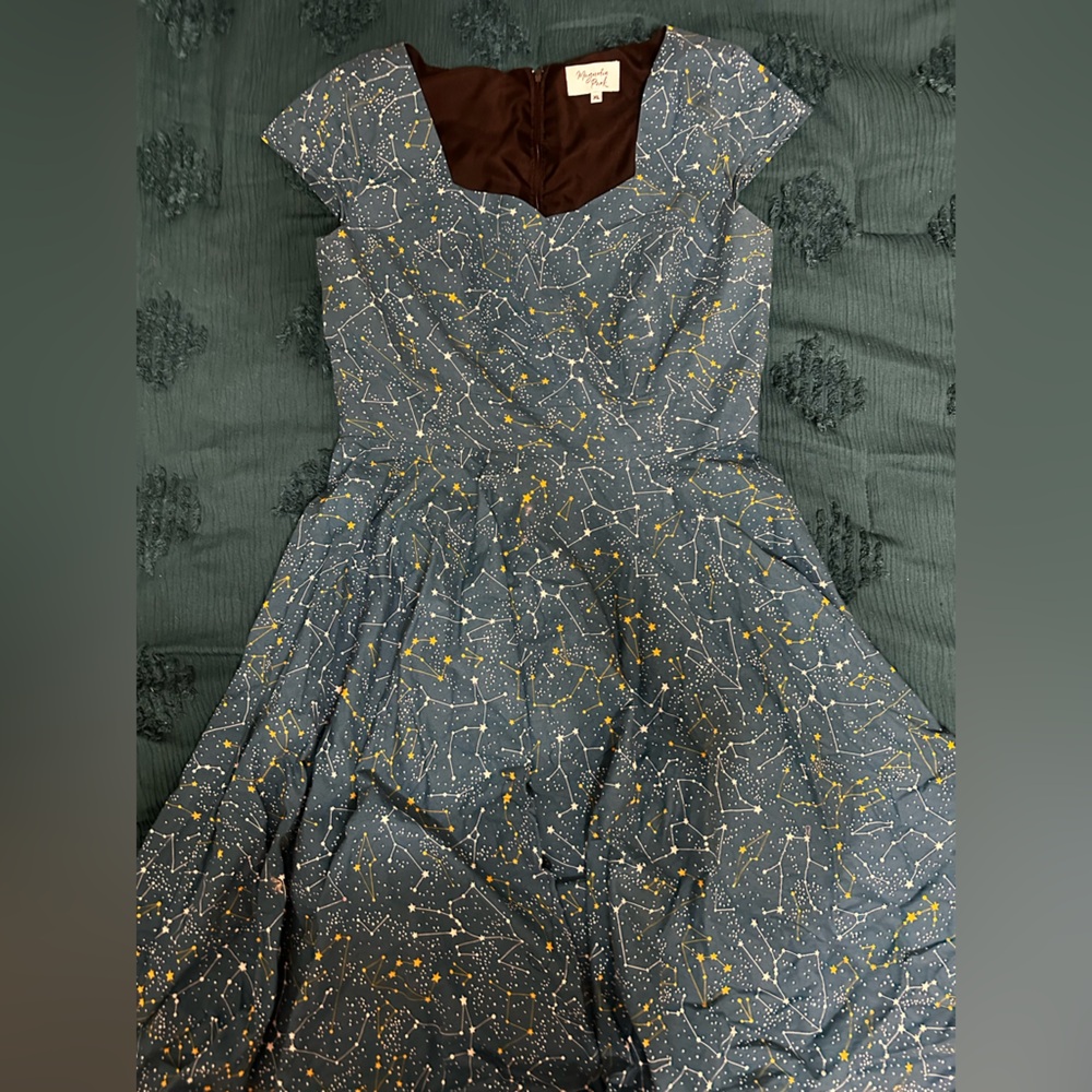 Modcloth Blue and Yellow A-Line Dress - Picture 4 of 8